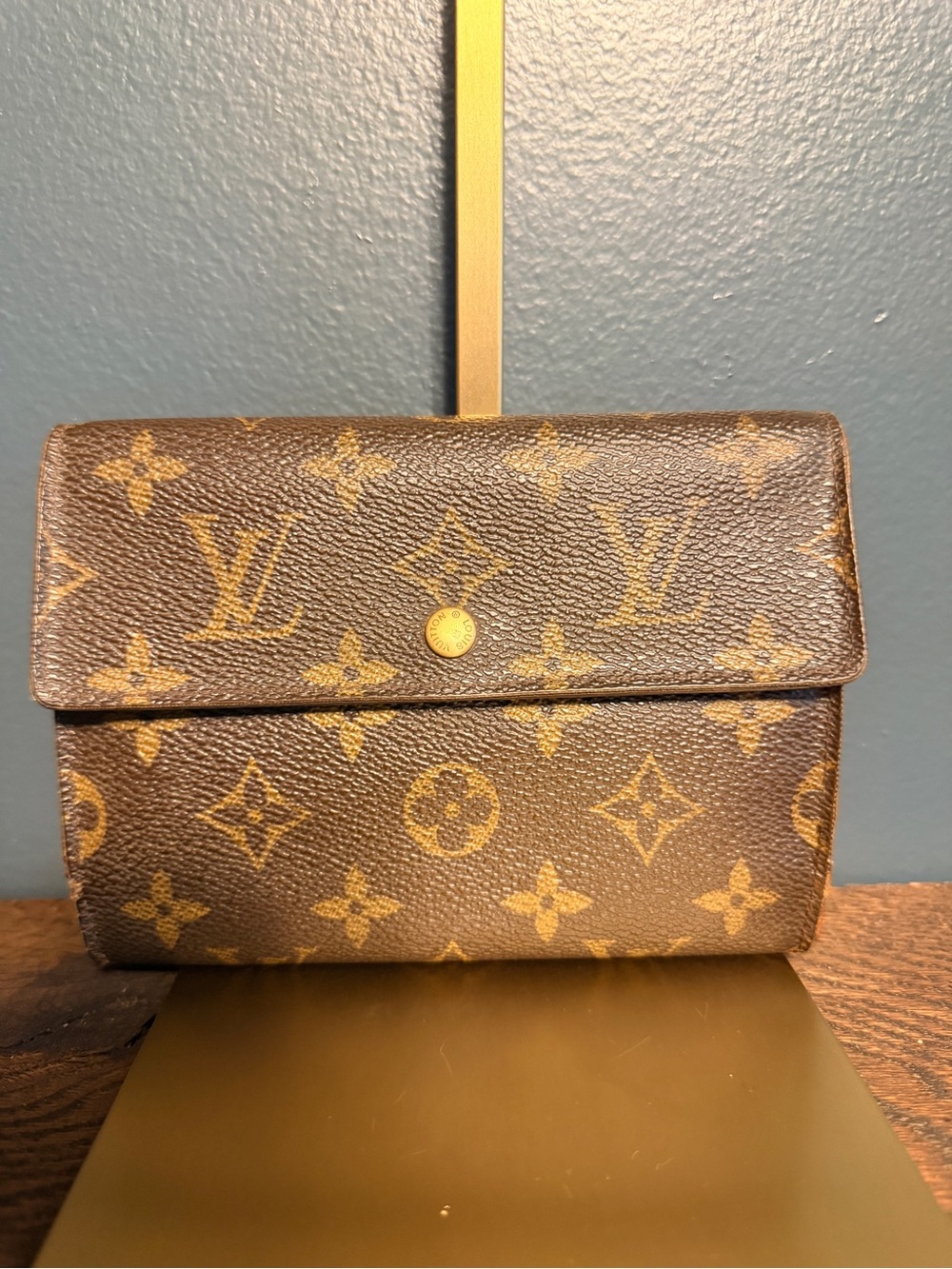 Louis Vuitton Monogram Canvas Foldover Wallet - Brown/Gold